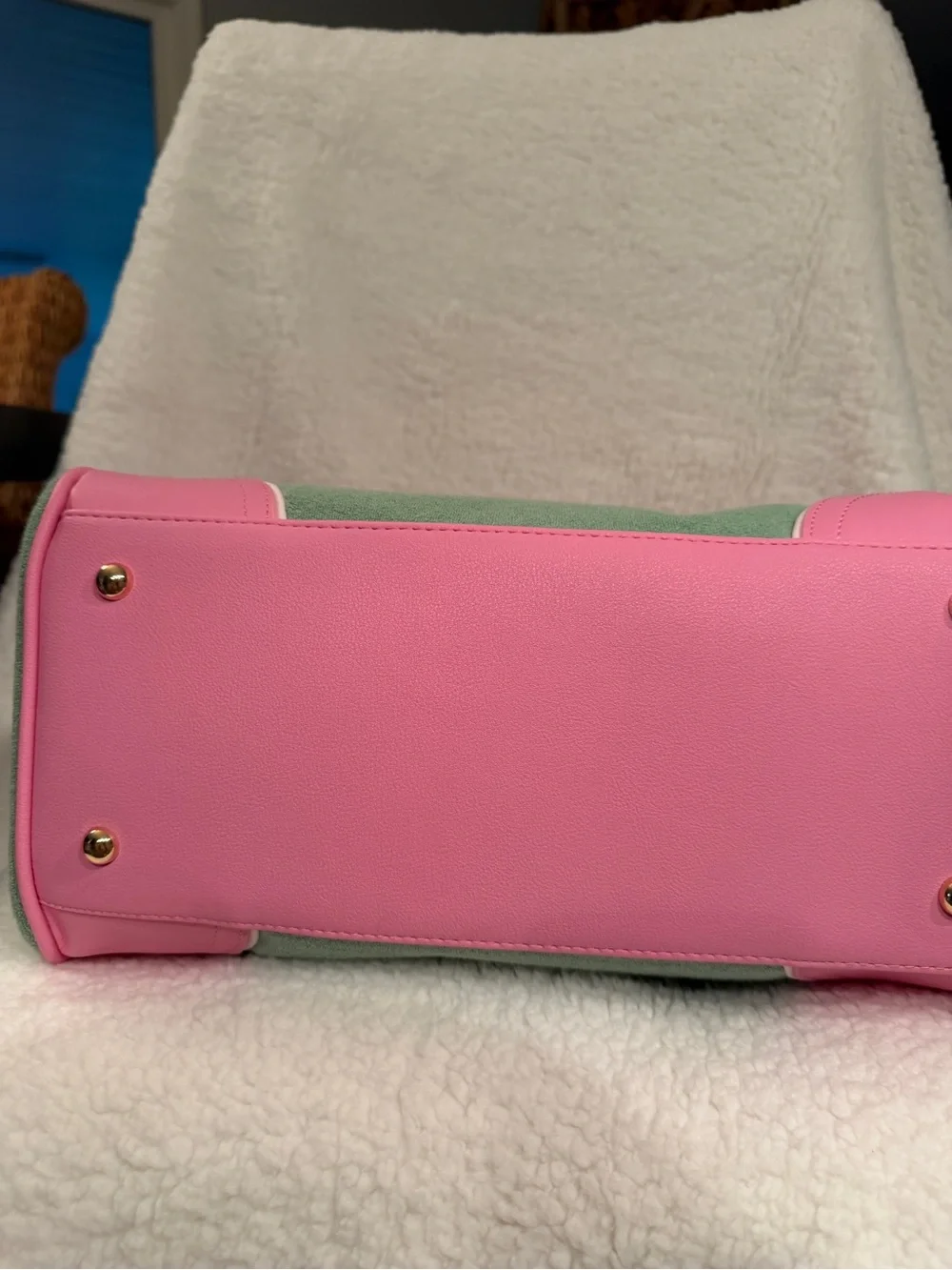 Juicy Couture Pink & Mint Strawberry Tote with Card Holder and Bow Charm